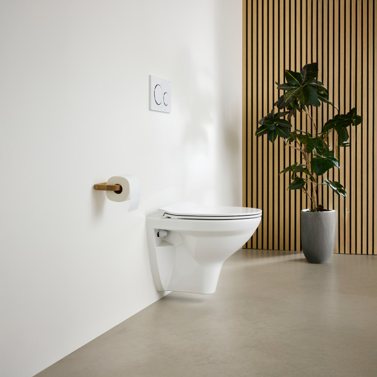 Ifö Spira Classic væghængt toilet, uden skyllekant, rengøringsvenlig, hvid