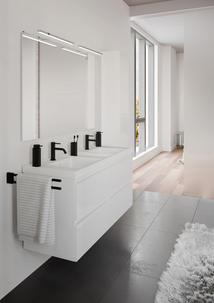 Cosmic B-Best møbelpakke, 120x61,5 cm, hvit høyglans