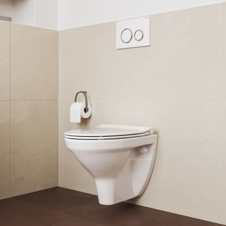 Ifö Spira Classic væghængt toilet, uden skyllekant, rengøringsvenlig, hvid