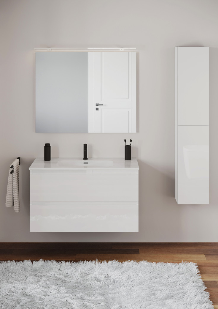 Cosmic B-Best møbelpakke, 100x61,5 cm, hvit høyglans