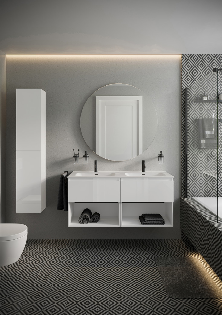 Cosmic B-Best møbelpakke, 120x61,5 cm, hvit høyglans