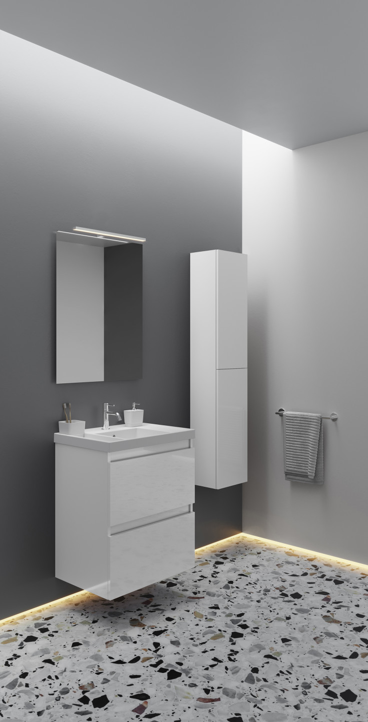 Cosmic B-Best möbelpaket, 60x61,5 cm, vit högglans