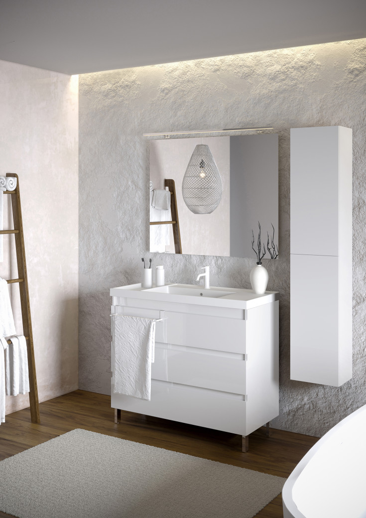 Cosmic B-Best møbelpakke, 100x61,5 cm, hvit høyglans