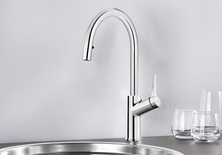 Blanco Carena-S köksblandare, utdragbar pip, krom