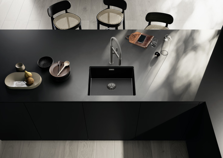 Blanco Claron 500-U UXI kjøkkenvask, 54x44 cm, sort krom