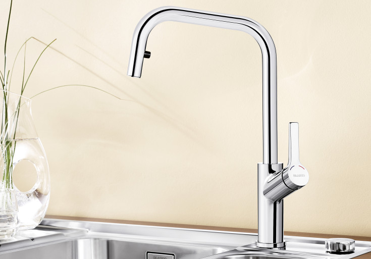 Blanco Jurena-S kjøkkenarmatur, uttrekkbar tut, krom