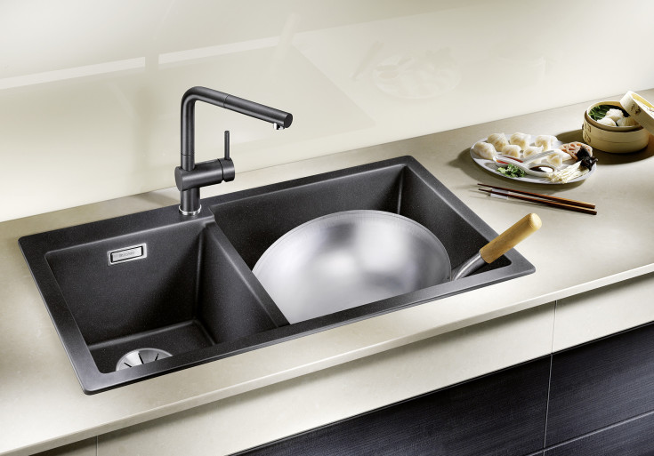 Blanco Pleon 9 UXI kjøkkenvask, 86x50 cm, sort