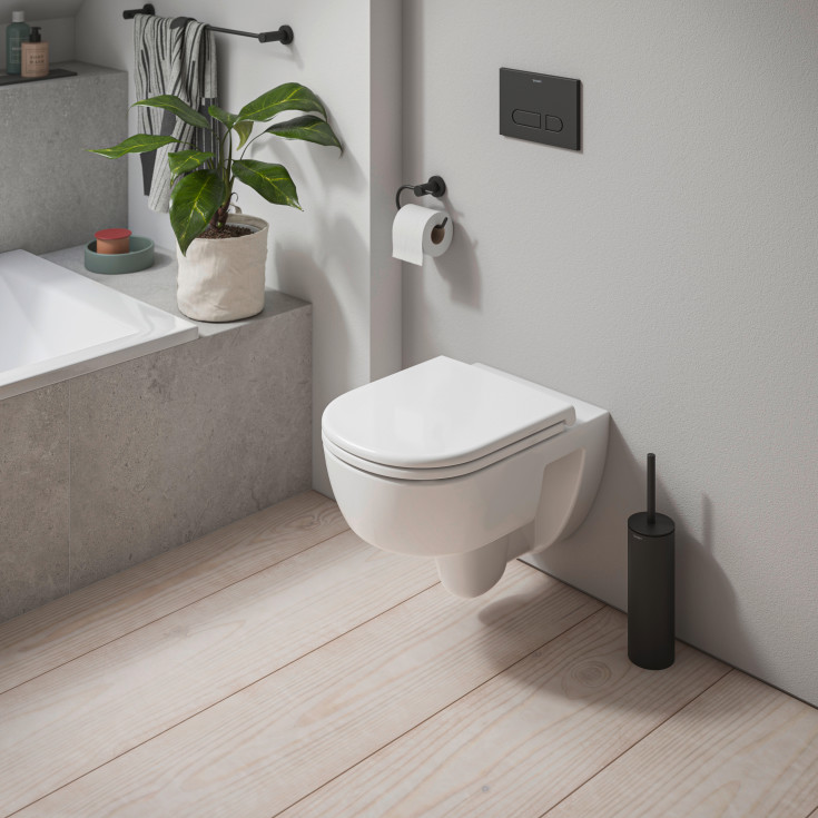 Duravit D-Code væghængt toilet, uden skyllekant, hvid