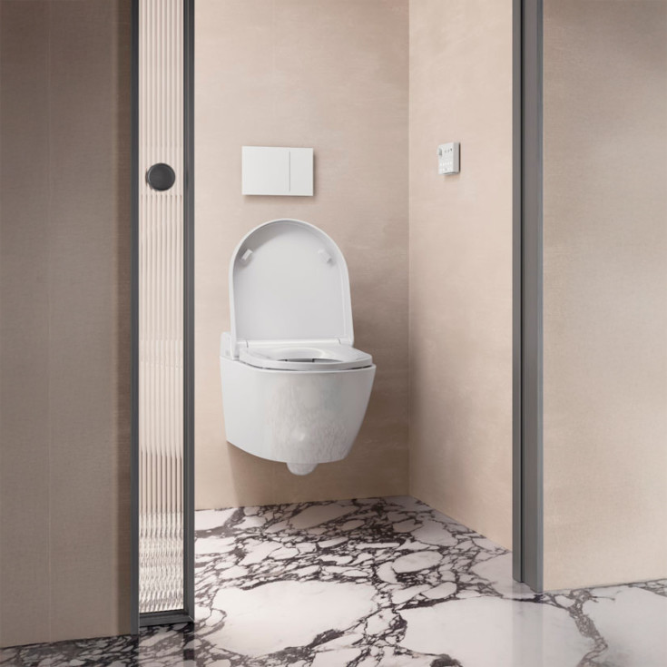 GSI WClean douchetoilet, uden skyllekant, rengøringsvenlig, hvid