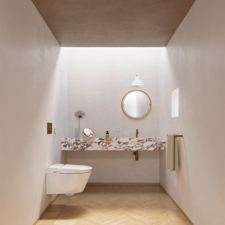 GSI WClean douchetoilet, uden skyllekant, rengøringsvenlig, hvid