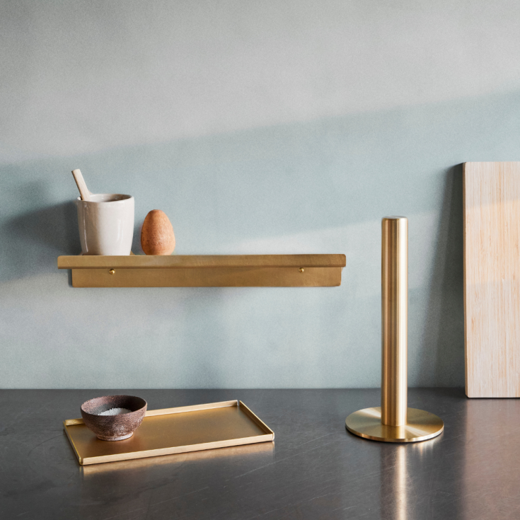 Bastant Design liten hylle i børstet messing