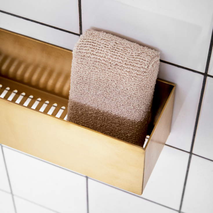 Bastant Design duschhylla, borstad mässing