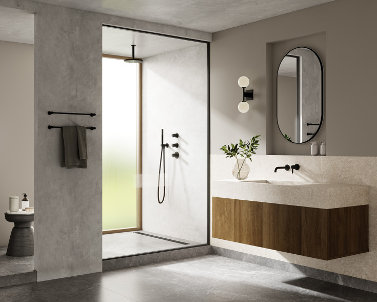 Damixa Silhouet XS2 dusjsett, vannbesparende, matt svart