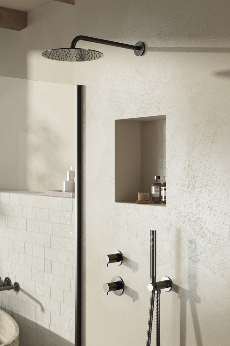 Damixa Silhouet DS1 brusesæt, vandbesparende, sort krom