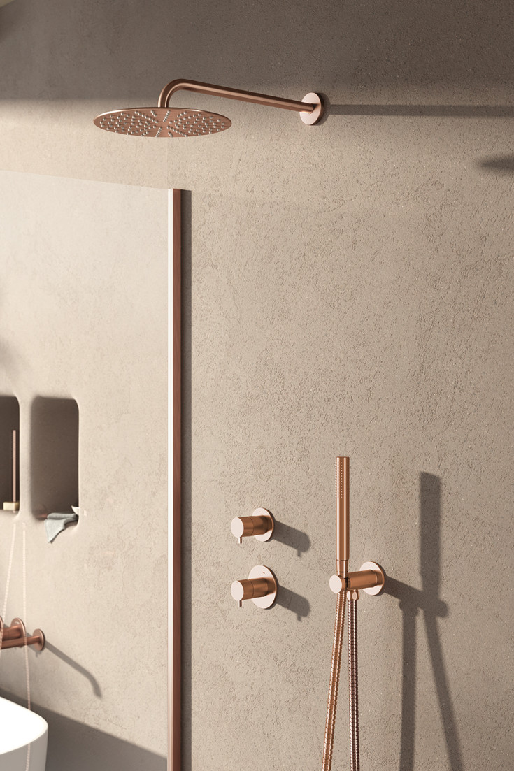 Damixa Silhouet DS1 dusjsett, vannbesparende, børstet kobber