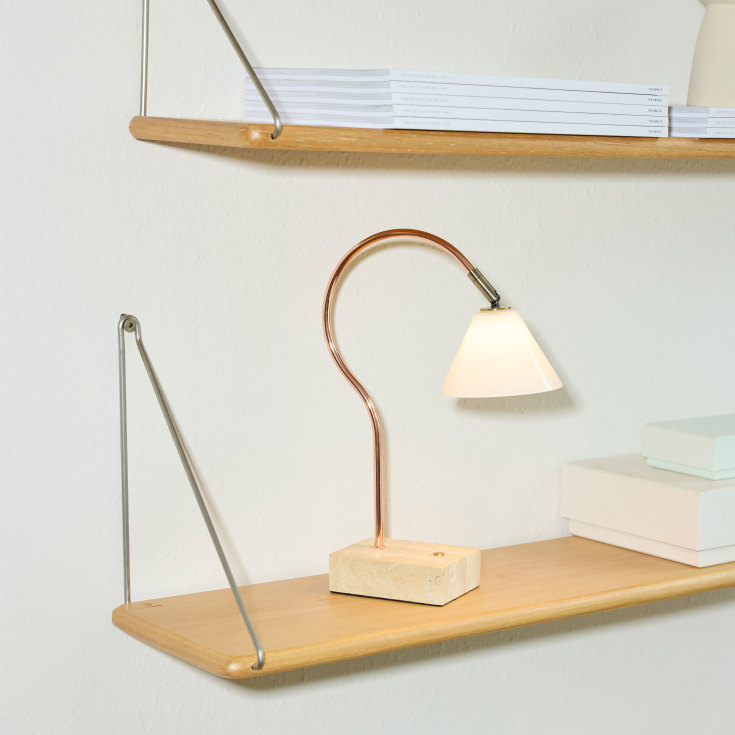 Halo Design Question oppladbar bordlampe, kobber/messing