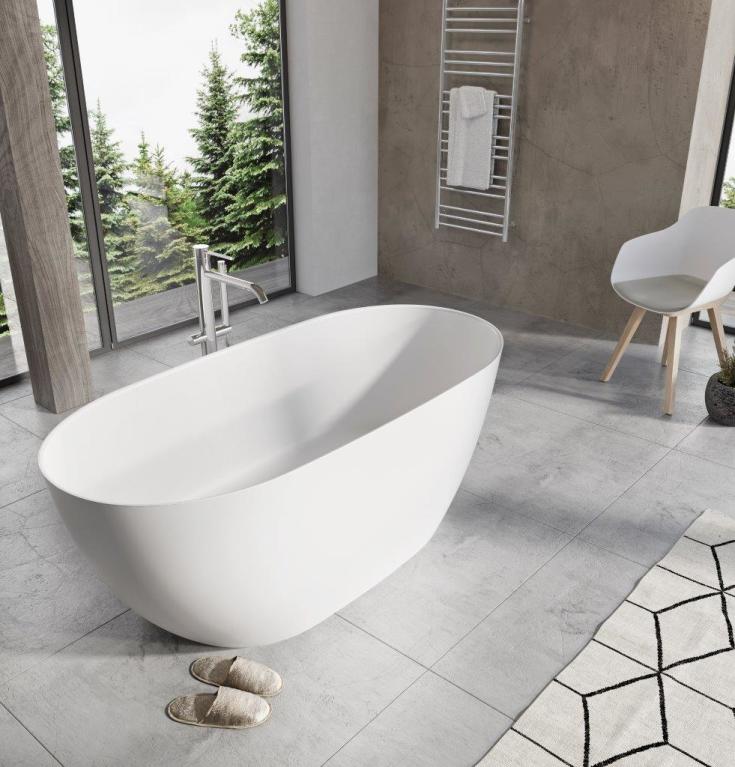 Strømberg Arden badekar, 160x74 cm, matt hvit