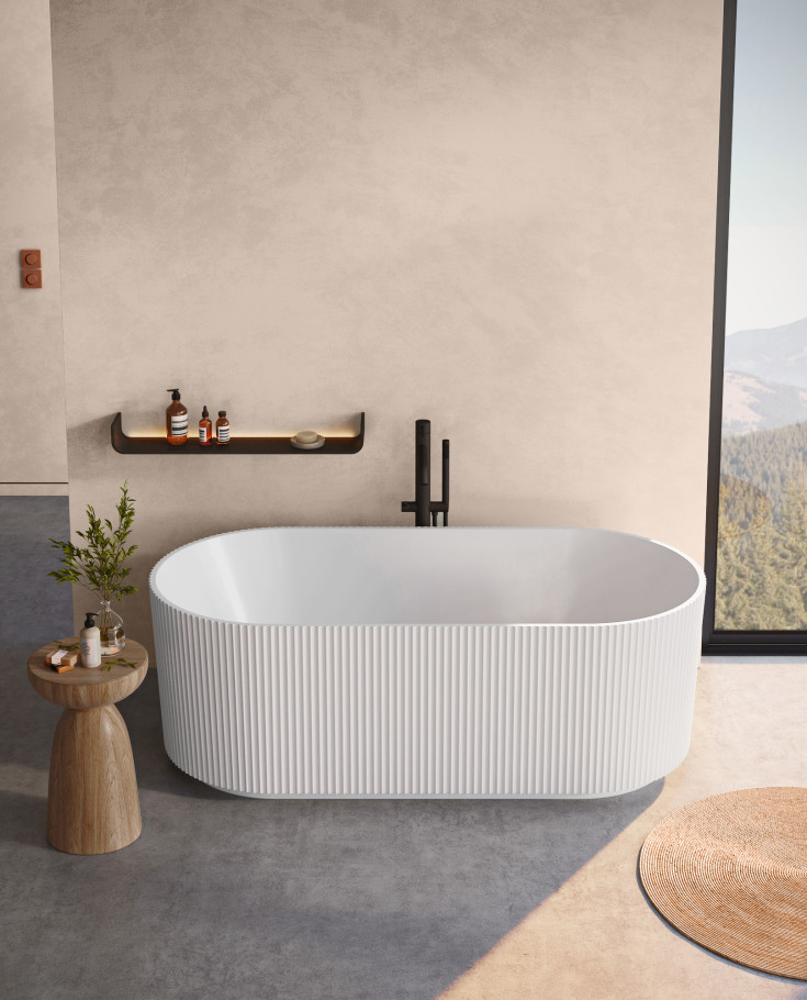 Strømberg Leonora badekar, 170x80 cm, matt hvit