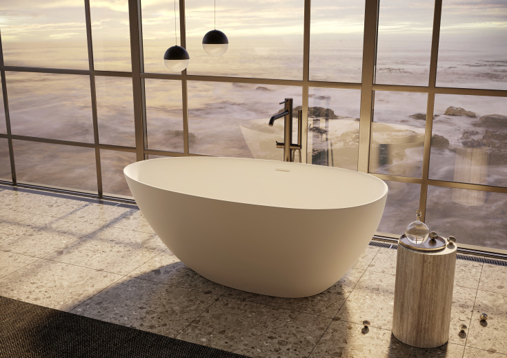 Strømberg Fermo badkar, 170x85 cm, matt vitt