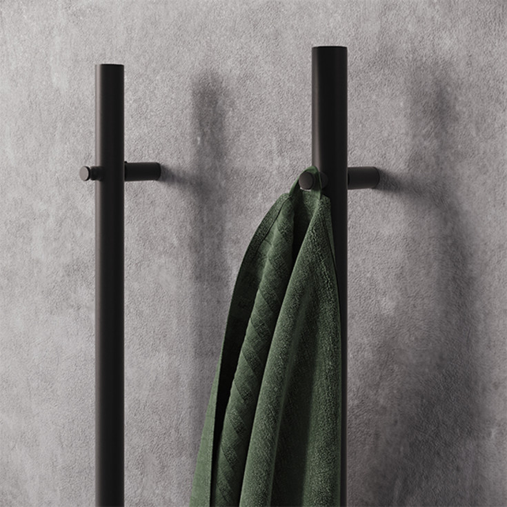 Strømberg Torre håndklædetørrer, el, 150x3,5 cm, børstet sort krom