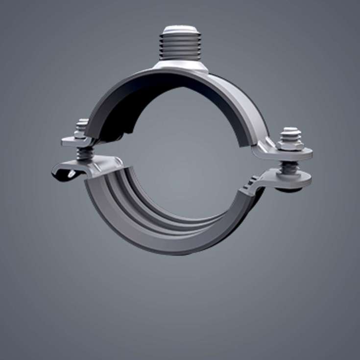 Scanclamp robust rørbøjle ⅜/M10/M12 med gummi 108-115 mm (4'')