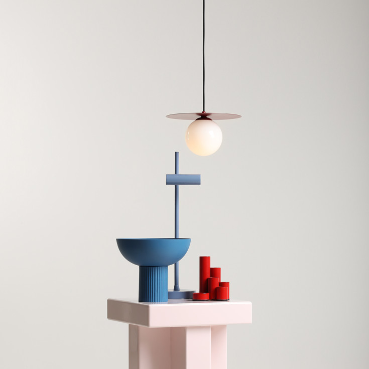 Aldex Loop pendellampe, Ø14 cm, rød