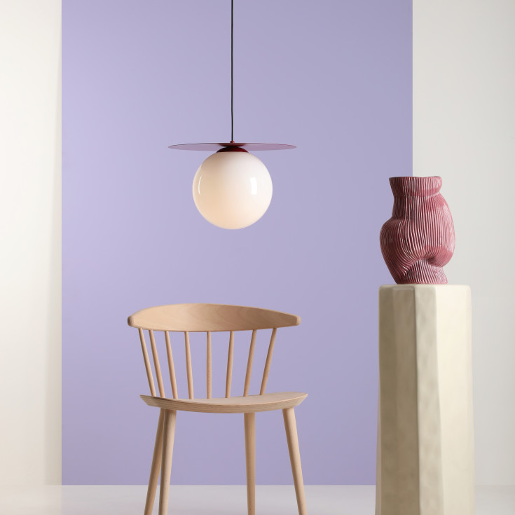 Aldex Loop pendellampe, Ø25 cm, rød