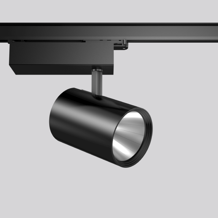 Deecos S Maxi, 3F rail spot 63W, 8100 lm, 930, svart, DALI