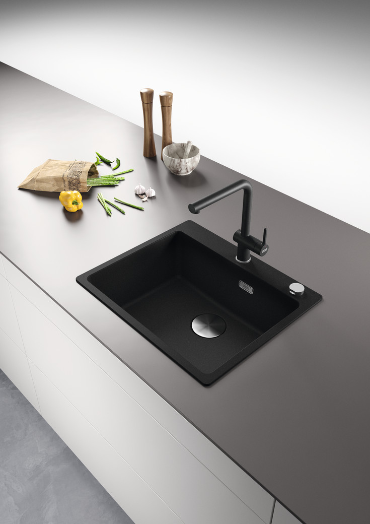 Franke Maris køkkenvask, 56x51 cm, sort