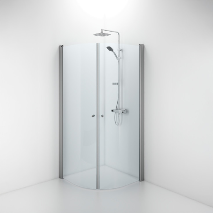 Contura Shower Space duschdörr, 72,3 cm, låg modell, klart glas, aluminiumprofil