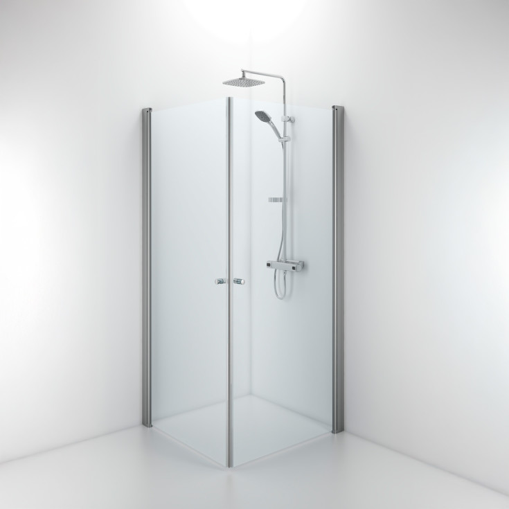 Contura Shower Space dusjdør, 62 cm, klart glass, aluminiumsprofil