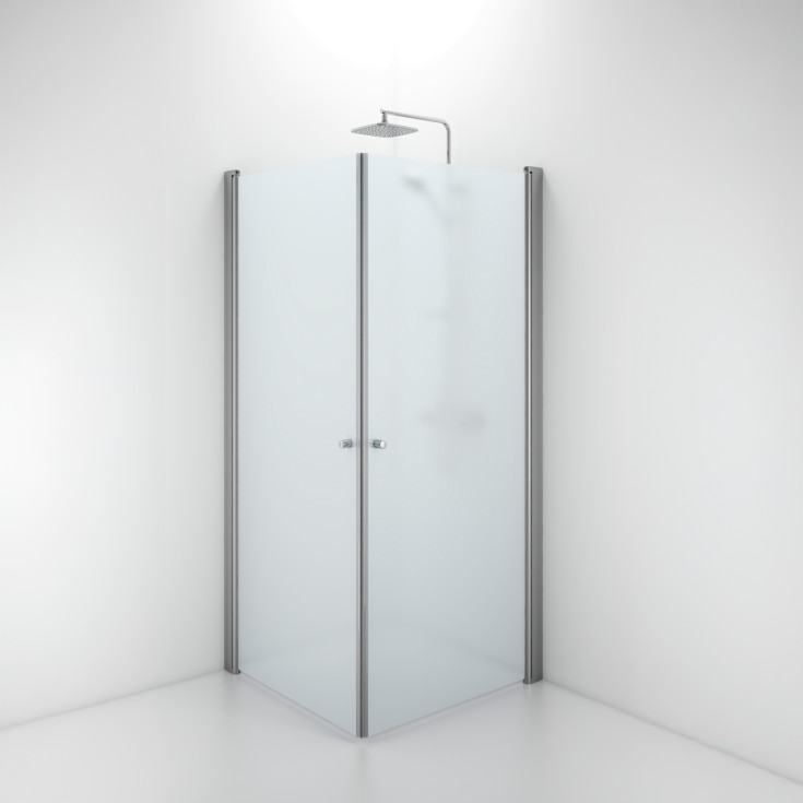 Contura Shower Space dusjdør, 87 cm, frostet glass, aluminiumsprofil