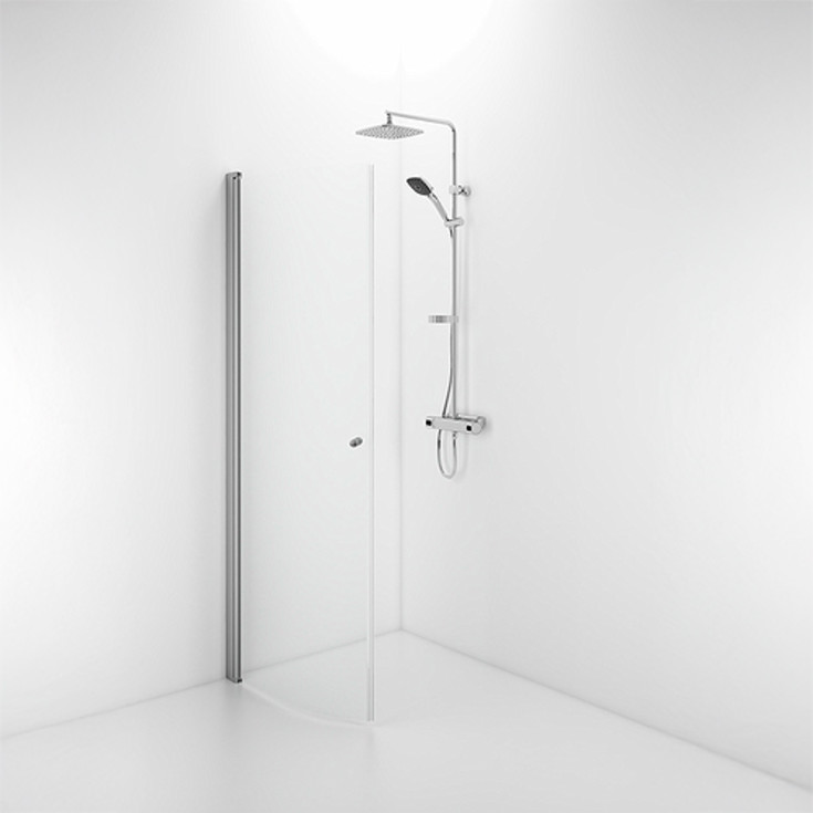 Contura Shower Space brusedør, 62,3 cm, klart glas, aluminium profil