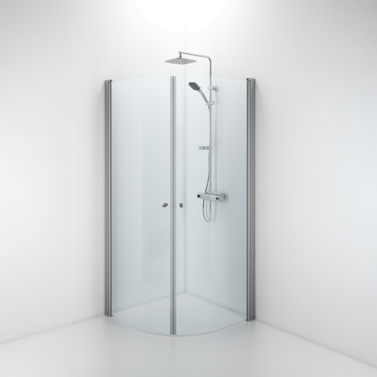 Contura Shower Space dusjdør, 62,3 cm, klart glass, aluminiumsprofil