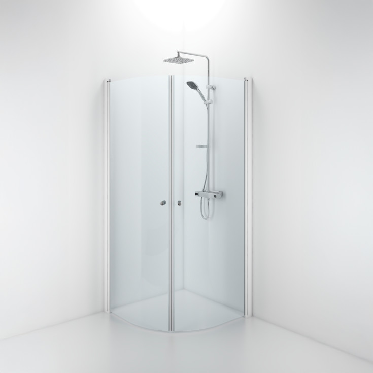 Contura Shower Space duschdörr, 72,3 cm, klart glas, vit profil