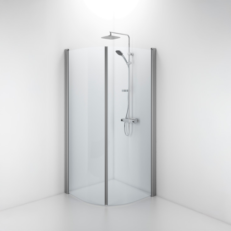 Contura Shower Space dusjhjørne, 89x89 cm, klart glass, aluminium profil