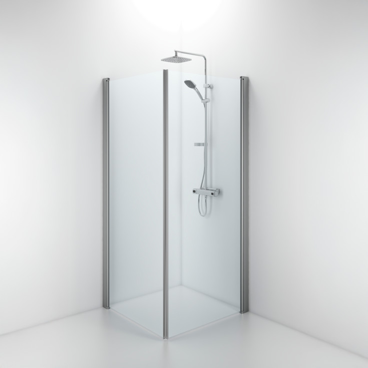 Contura Shower Space dusjdør, 87 cm, klart glass, aluminiumsprofil