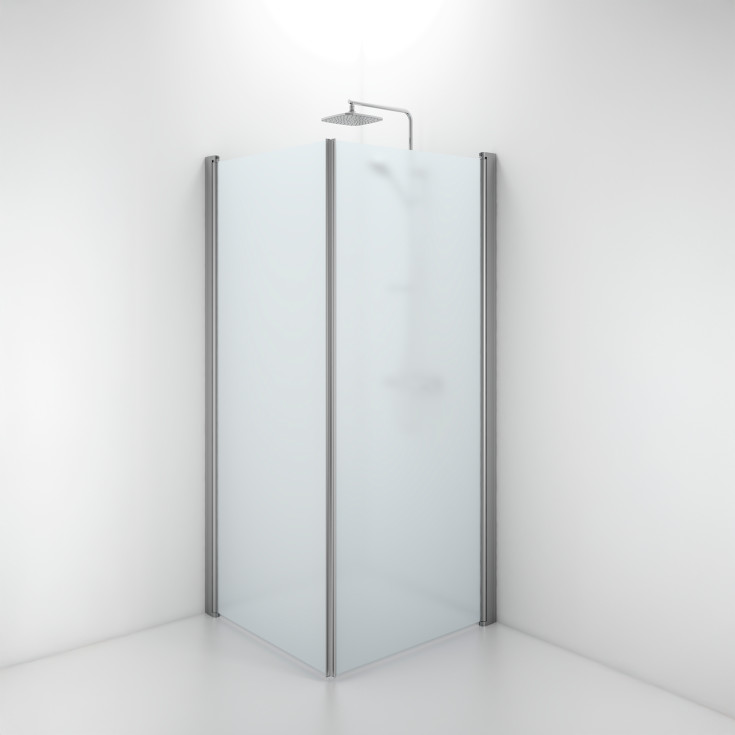 Contura Shower Space duschdörr, 87 cm, frostat glas, aluminiumprofil