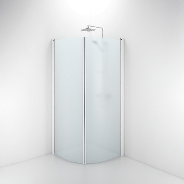 Contura Shower Space duschdörr, 63,1 cm, frostat glas, vit profil
