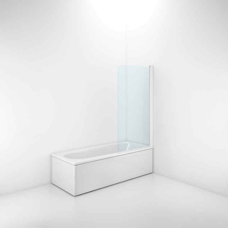 Contura Shower Space badekarsvegg, 79 cm, klart glass, aluminiumsprofil