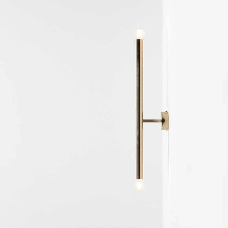 Aldex Tubo 2 vegglampe, gull, 60 cm
