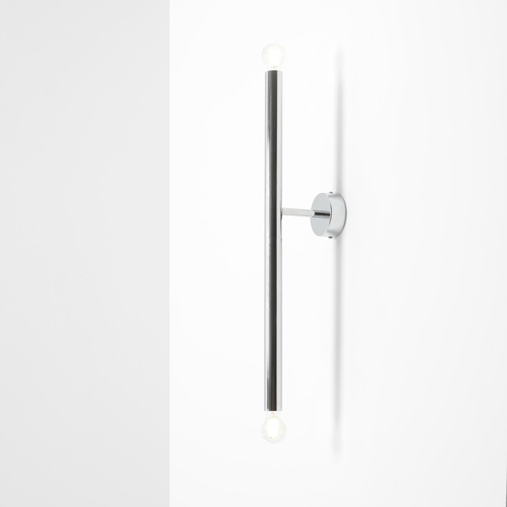 Aldex Tubo 2 vegglampe, krom, 60 cm