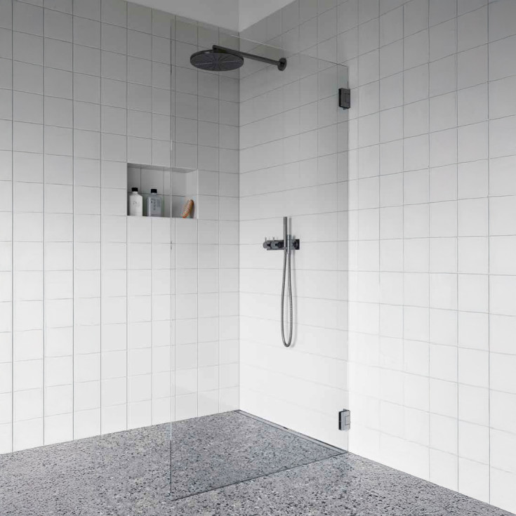 Contura Shower Showerama Art brusevæg, 70 cm, klart glas, krom