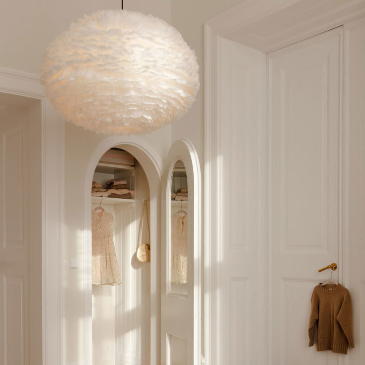 Umage Eos lampeskjerm med fjær, hvit, Ø65 cm