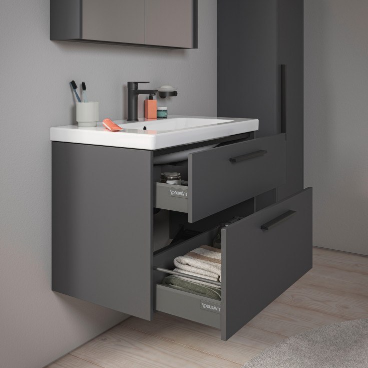 Duravit D-Code møbelpakke, 80x48 cm, mat sort