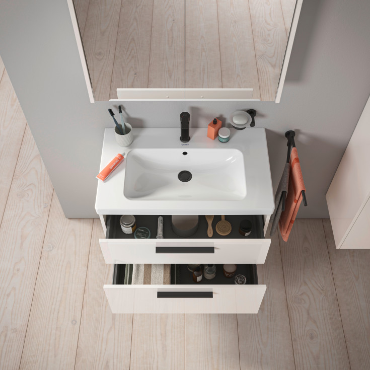 Duravit D-Code möbelpaket, 80x48 cm, vit högglans