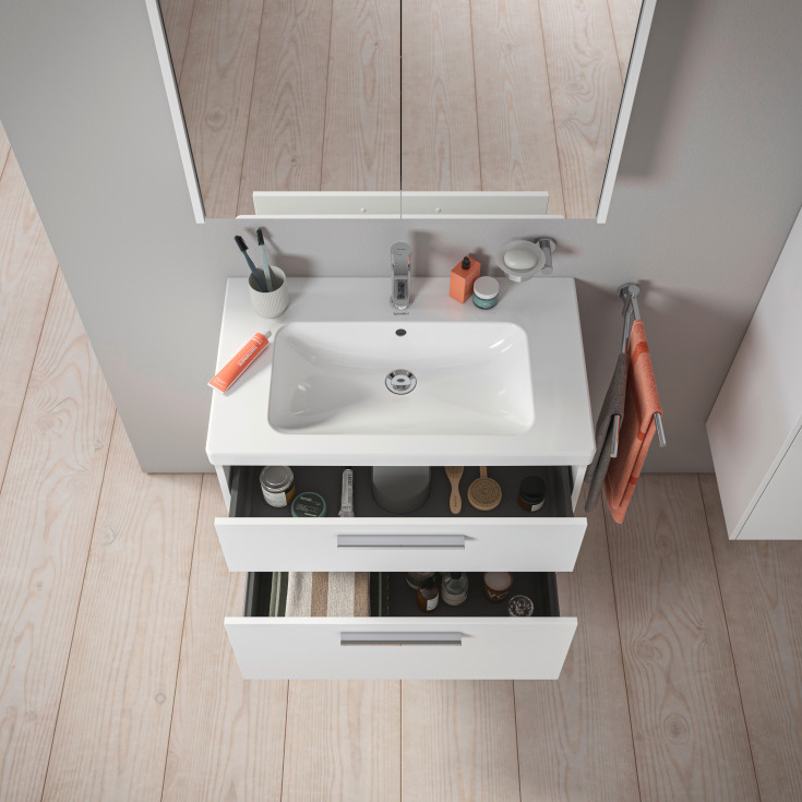 Duravit D-Code tvättställsunderskåp, 78,4x46 cm, matt vit