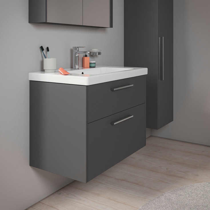 Duravit D-Code møbelpakke, 80x48 cm, mat sort