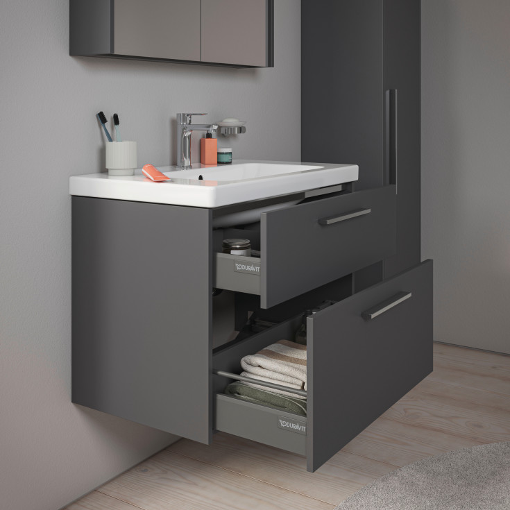 Duravit D-Code møbelpakke, 80x48 cm, mat sort