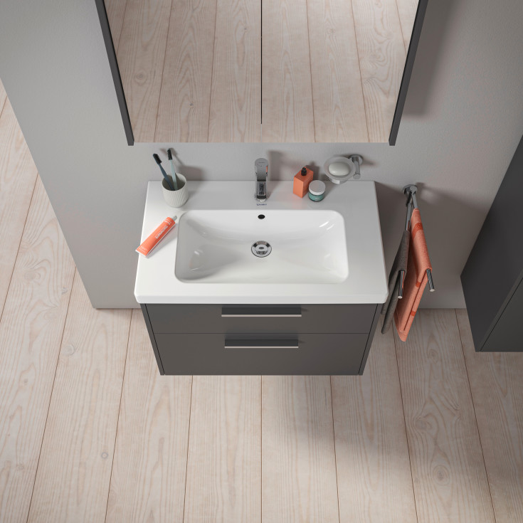 Duravit D-Code møbelpakke, 80x48 cm, mat sort